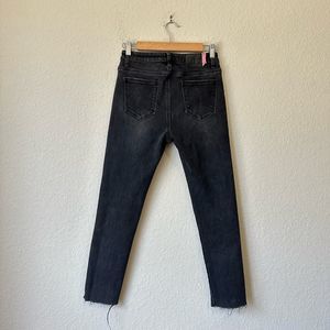 ACNE STUDIOS BLÅ KONST Cut-Off Skinny Jeans in Heathered Black